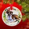 E & S Imports 3.5 Inch Ceramic Boxer Ornament Christmas Tree Ornament , Christmas Decor Dog Puppy Ribbon Cherish Pet